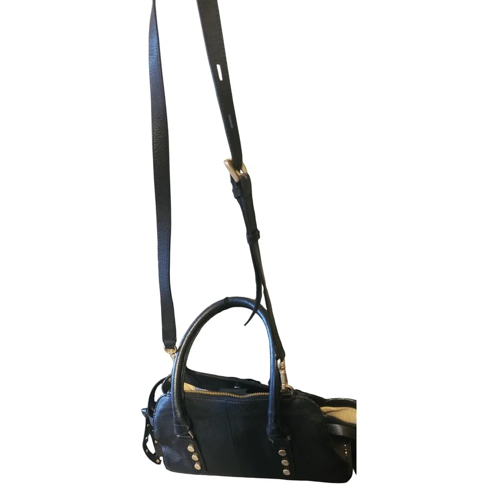 LODIS Genuine Leather Satchel Dome Crossbody Black Braided, Wallet & Dust Bag